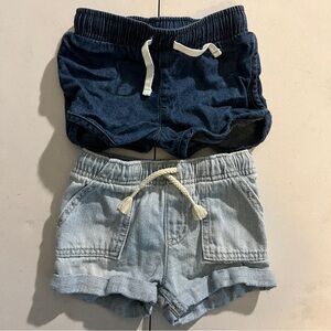 Cat & Jack Kids Denim Shorts - Navy and Light Blue